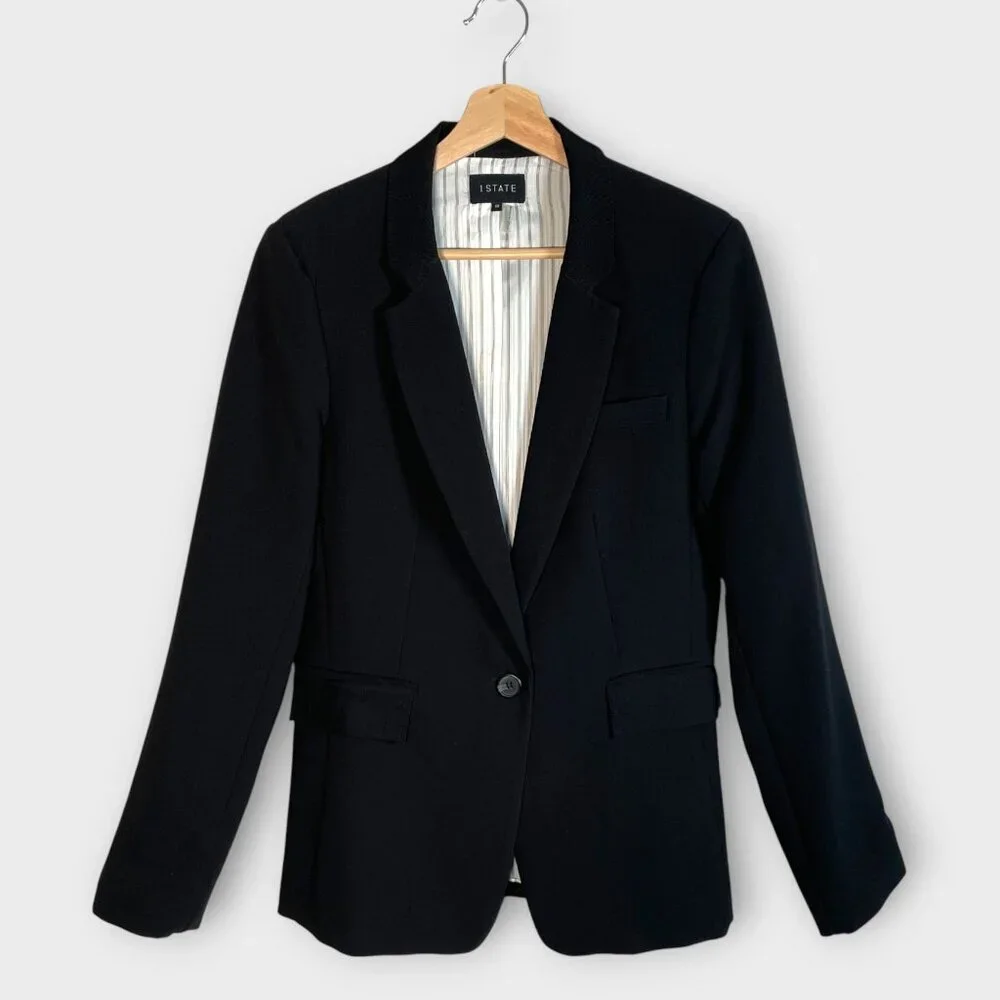 Black Blazer from 1 State Sz 10 Officecore Classic Lined NWOT - Picture 1 of 7